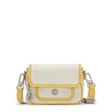 Kipling Inaki Small Crossbody Bag Handbag Straw Yellow Block | CA 1272MQ